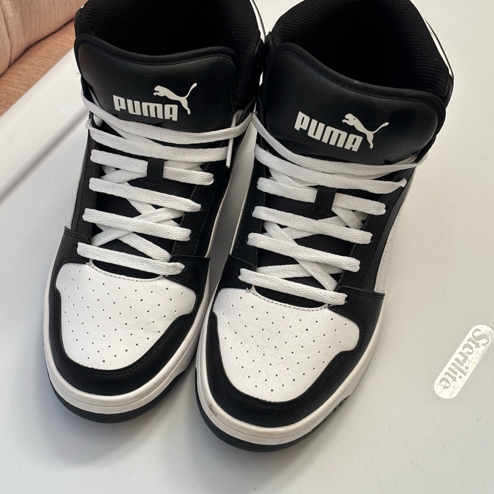 Puma Black and White SoftFoam+ Sneakers rebound layup mens 9.5